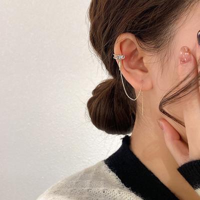Earline, Earbone Clip, Интегрированные серьги, Женский дизайн с длинной кисточкой, Популярная мода и простые серьги