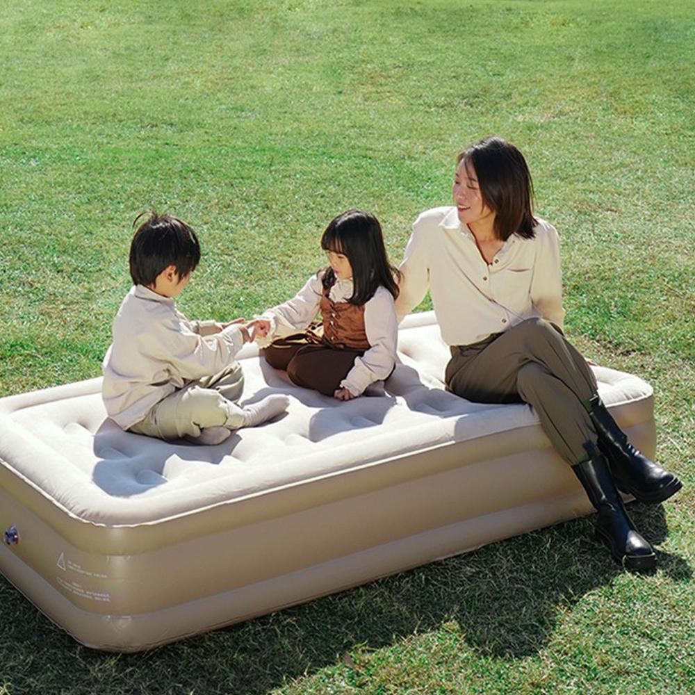ПВХ надувной матрас со встроенным насосом, надувной матрас Comfort Air Bed Queen 2-местный для кемпинга дома, утолщенный коврик