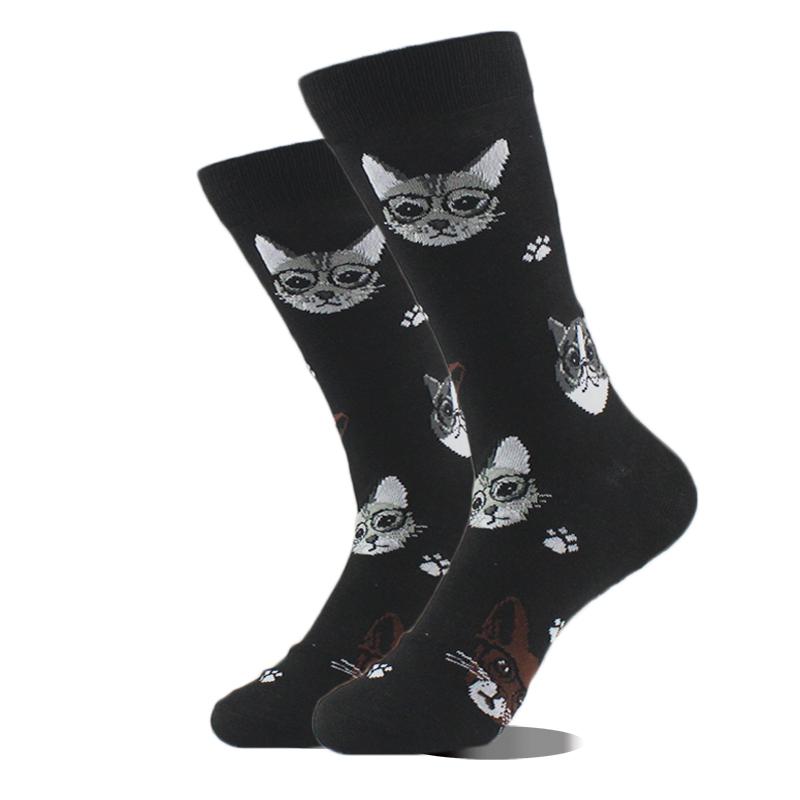 Happy Funny Socks Men Animal Lion Sloth Shark Crazy Design Sokken Unisex Novelty Violin Carrot Crew Skateboard Calcetines Hombre