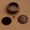 1pcs South American Walnut Retro Solid Wood Round Incense Burner, High-end Atmospheric Home Indoor Incense Burner