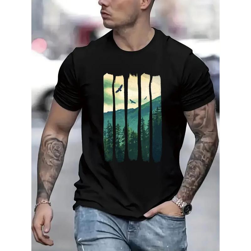 Мужская модная повседневная футболка с коротким рукавом, свободного кроя, с круглым вырезом, уличный топ с расслабленным силуэтом