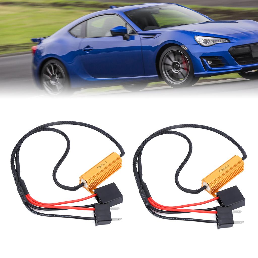 2pcs H7 LED Decoder 50W 6ohm Load Resistor Flash Error Free Canceller for Car Headlight Turn Signal