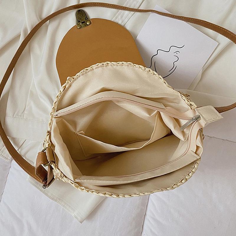 YOUHUAGUO Круглая соломенная сумка, женская тканая пляжная сумка через плечо, женская сумка из ротанга ручной работы на плечо, маленькая сумка в богемном дизайне