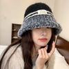 Плюшевая вязаная шапка женская осенне-зимняя новая большая окружность головы шапка рыбака контрастные полосы утолщенная термошапка