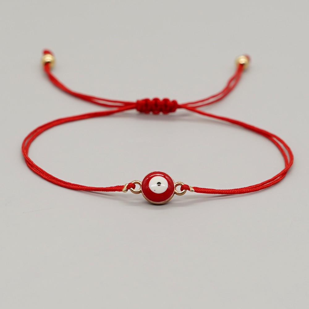 2025 Year of the Snake Lucky Red String Handmade Beaded Bracelet Set with Evil Eye for Couples