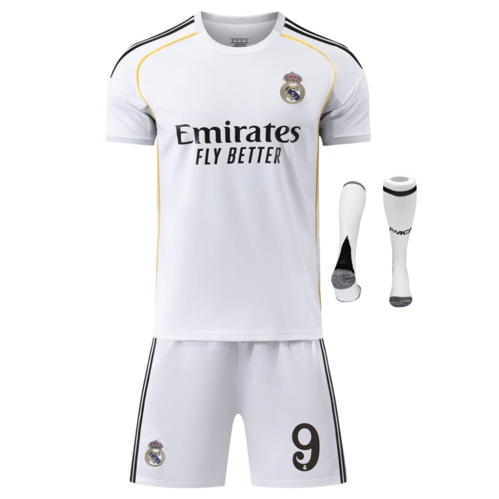 YSHT Real Madrid Mbappe Kids Soccer Jersey White Youth Sportswear