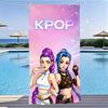 1 шт. Чиби K-pop Девушки Пляжное полотенце из микрофибры Быстросохнущее Банное полотенце для фанатов Плавание Наружные аксессуары для ванной