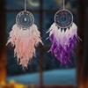 Retro Creative Dream-making Net Natural Gravel Amethyst Feather Dream-catching Net Feather Hanging Decoration Wind Chime Hanging