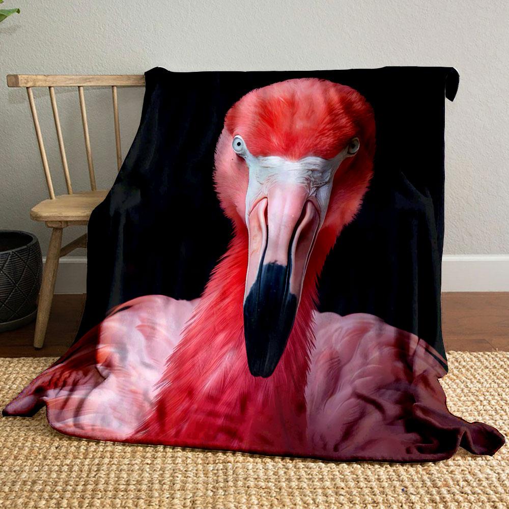 Pink Flamingo Portrait Blanket bedroom Blanket for Livingroom Couch lunch break Soft throw for Friend's festival Gift