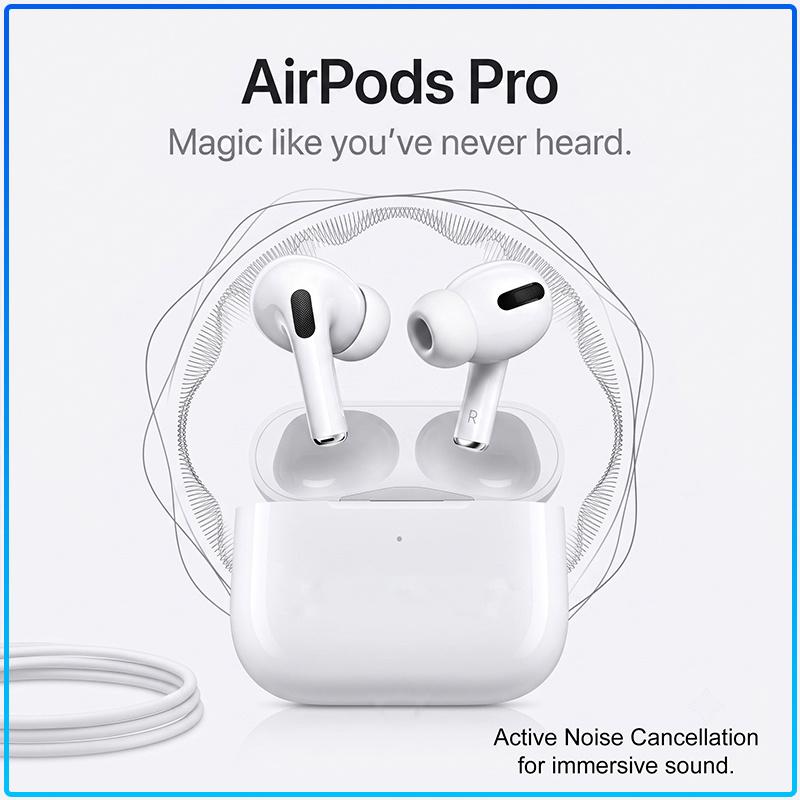 Реплика AirPods Pro Bluetooth-наушники с активным шумоподавлением (ANC) Погружающий объемный звук HD-звонок Спортивные беспроводные наушники Универсальные для всех смартфонов