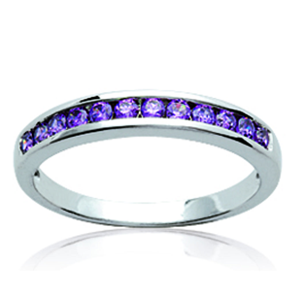 Silver Ring 'Goddess' Silver Amethyst (rhodium) - 3 Mm