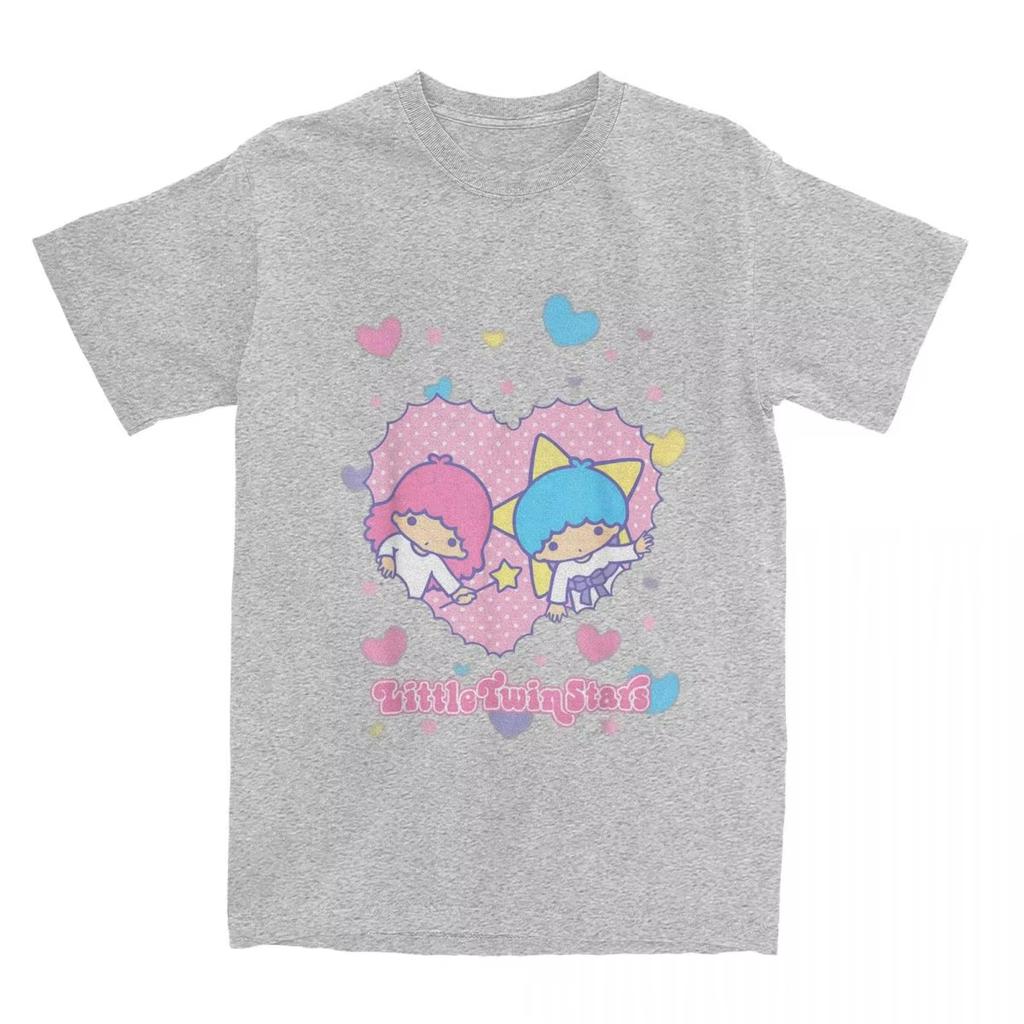 Ретро Логотип Little Twin Stars Валентинка Футболка для Мужчин Женщин Винтажная Хлопковая Футболка с Коротким Рукавом Новое Поступление Топы
