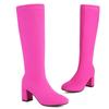 Fashion Elegant Knee High Boots Women Shoes Autumn Winter Women's Sock Thigh Boots Silver Rose Green Long Shoes Ladies Large Size 45