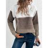 Stripe Color Block Sweater, Elegant Long Sleeve Drop Shoulder Sweater for Fall & Winter, Women's Clothing