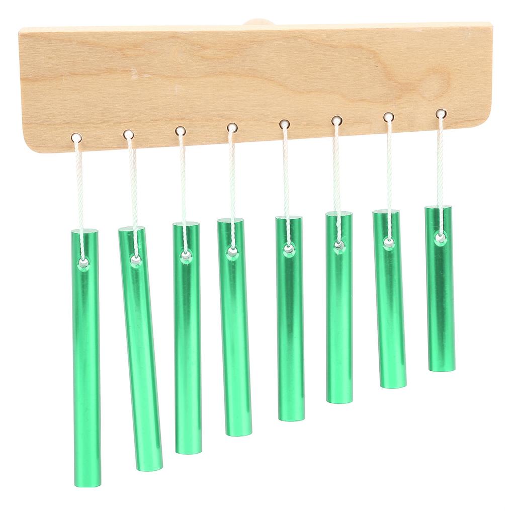 8Tone Chimes SingleRow Tube Children S Percussion Instruments Orff Preschool Toys with Hammer(Green )