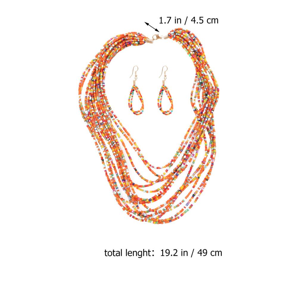 Raindrops 1set Statement Jewellery Sets Orange Plastic Style For Women