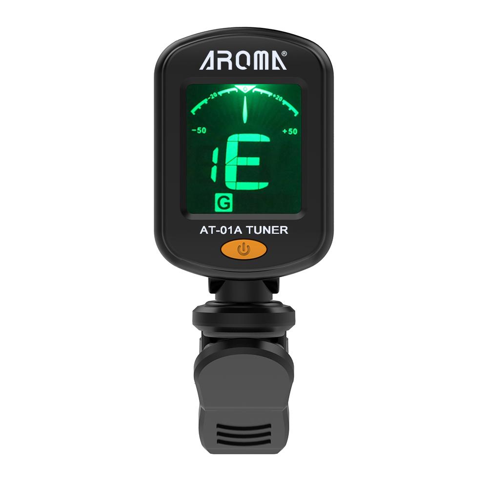 AROMA AT-01A гитарный тюнер вращающийся клипса тюнер ЖК-дисплей для хроматической акустической гитары бас укулеле аксессуары для гитары