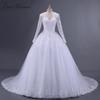 Women Lace Wedding Dress White Ivory US Size Long Sleeve Wedding Gown