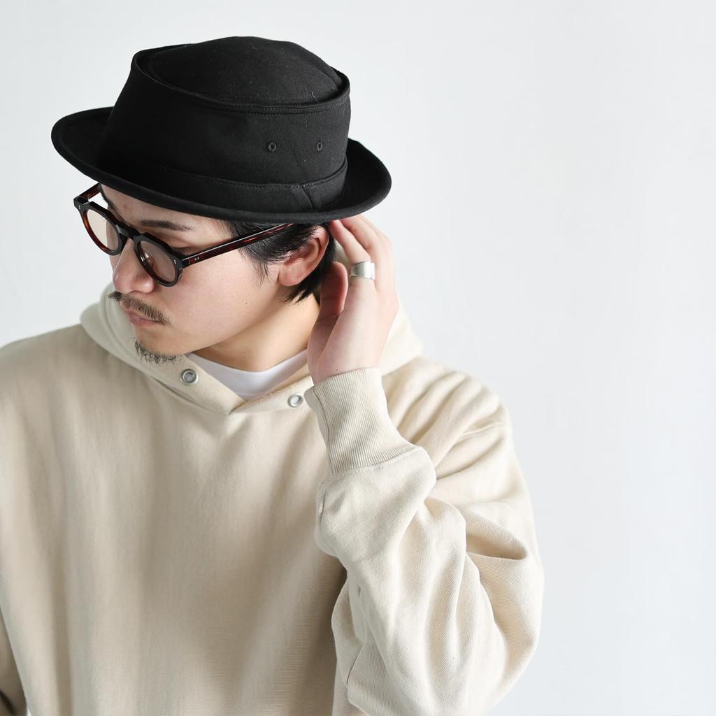 Reck Hatter Pork Pie Sweat Sizes All Black Men's Hat, Cotton, Available, Spring, Summer, Fall, Seasons, RH-322,