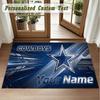 Crystal Velvet Square Rug Custom NameDallas Cowboys Pattern Non Slip Home Floor Decor Rug