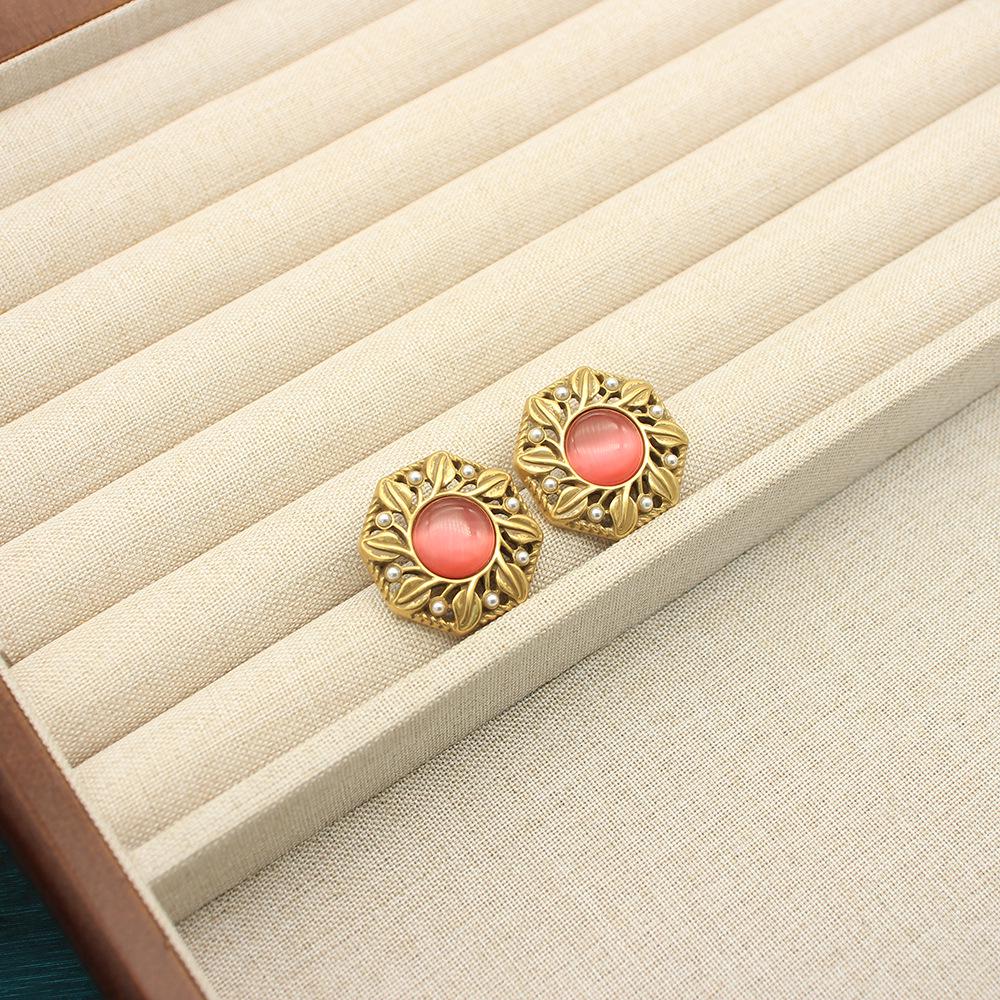 Винтажные серьги-пусеты из серебра 925 пробы в стиле ретро-роскоши: Европейско-американское осенне-зимнее издание