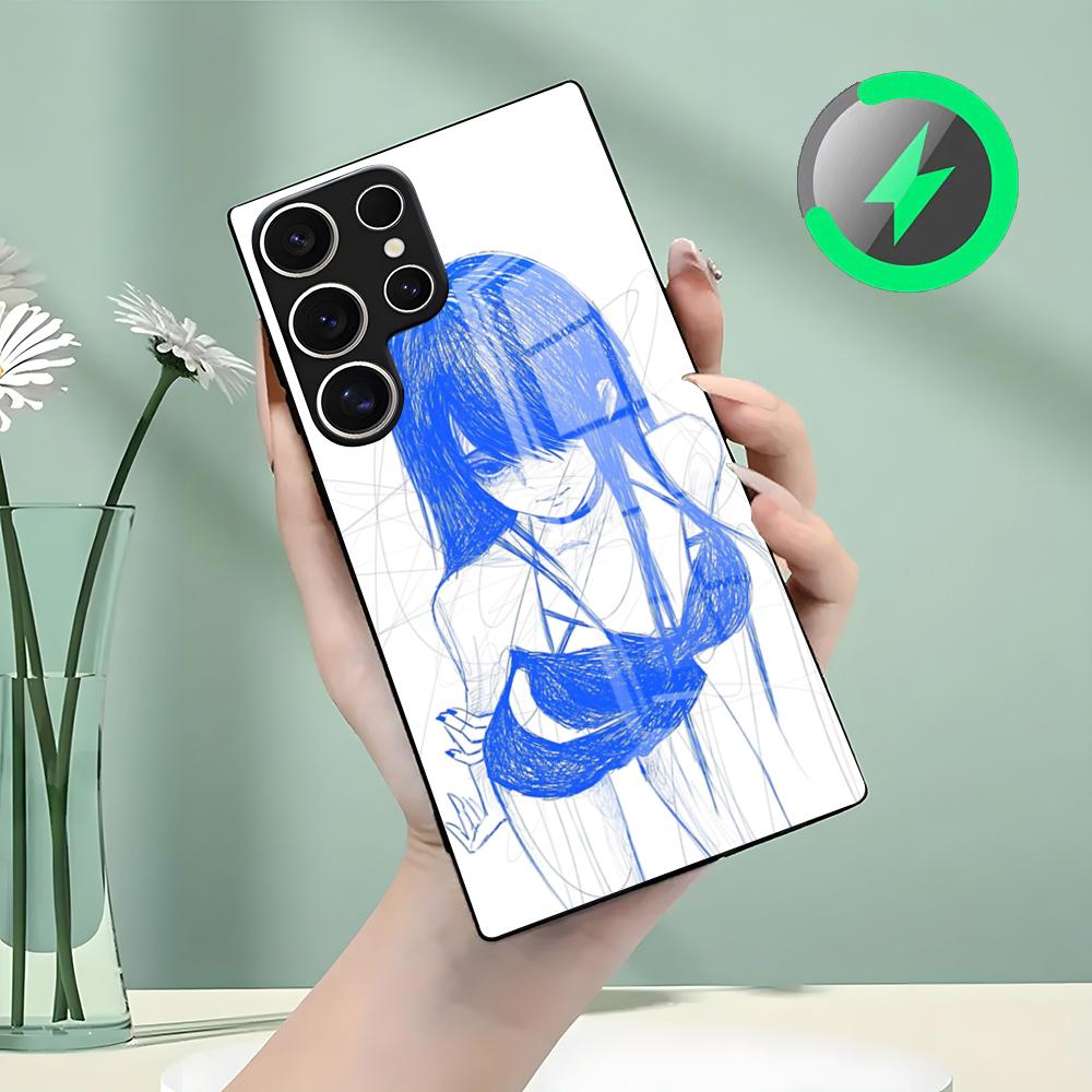 Чехол на телефон с рисунком в стиле аниме для Samsung S26 S25 S24 S23 S22 S21 S20 Edge Ultra Plus FE Для Magsafe Стеклянный чехол