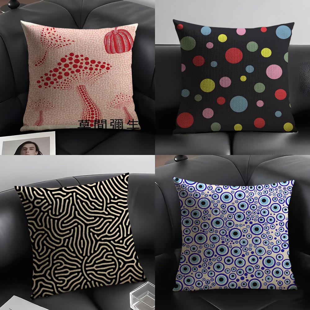 Fashion art YYayoi Kusama Pillow Case Linen Cushion Covers For Decorative Sofa Home Pillows Case Car Chair Pillows Cases