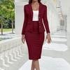 Yousheng Women's Business Skirt Suit Set Long Sleeve Blazer Jacket And Pencil Skirt Set Casual Office Work 2 Piece Outfits