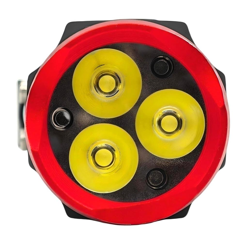 Фонарик 3x LED с магнитом, 900 лм, USB C, 5 режимов работы