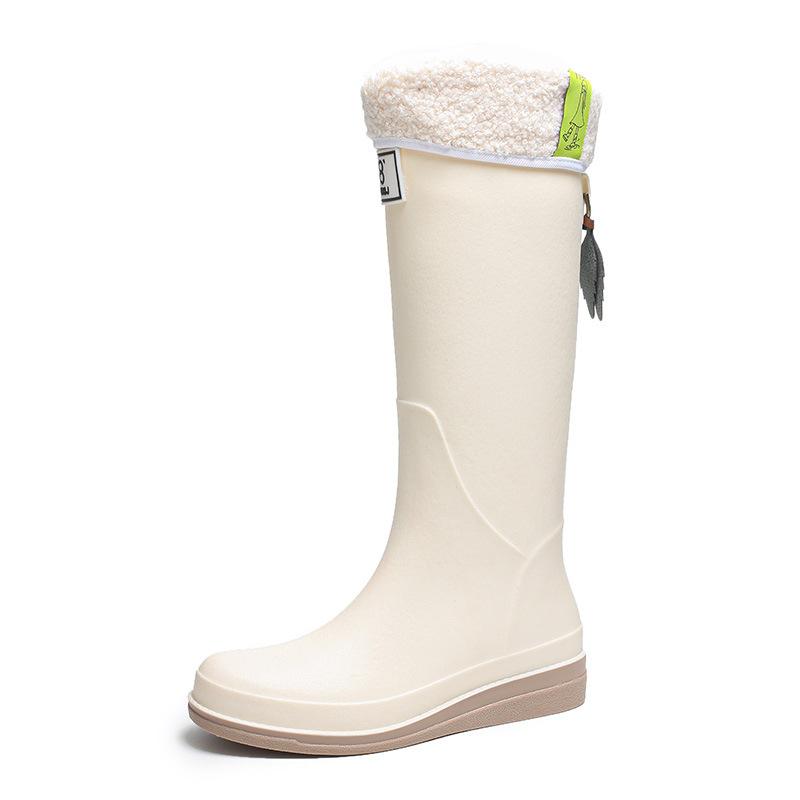 Теплые непромокаемые ботинки, женская модная верхняя одежда, водонепроницаемые, для взрослых, высокие, но нескользящие, до колена, женские непромокаемые ботинки