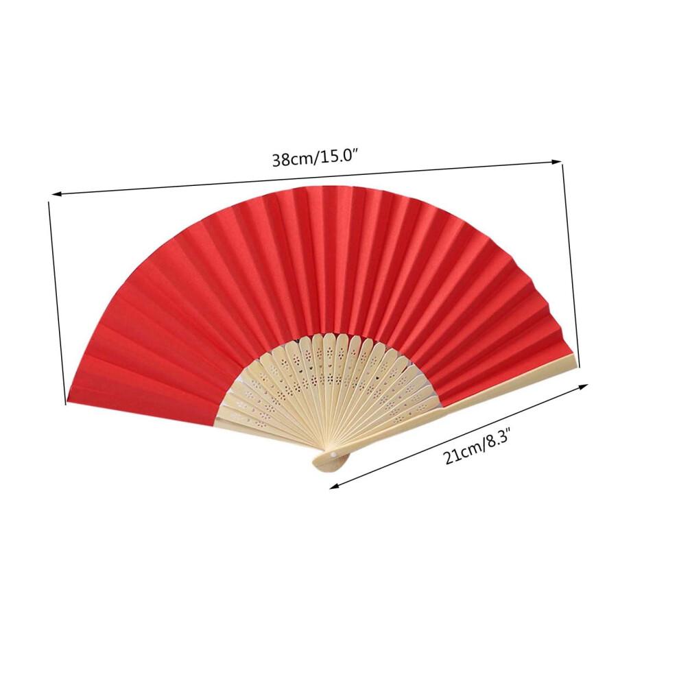 Silk Bamboo Handheld Folding Fan – Pink, Compatible with Japanese/Chinese Traditional Events, Wedding, Church, Party Favors & Gifts