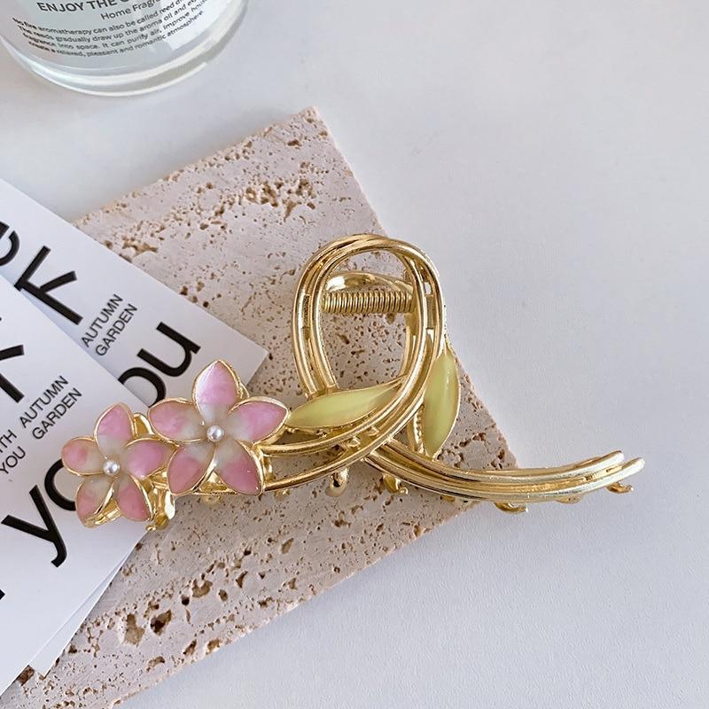 Новая элегантная застежка для волос с геометрическим цветком, изысканные заколки для волос из сплава, заколки для волос для женщин, аксессуары для волос, головные уборы, заколка в виде акулы