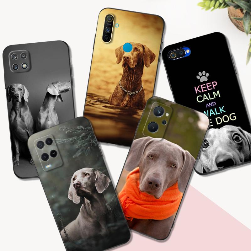 Черный чехол из ТПУ для Realme 7i 8i 9 Pro Plus 9i C12 GT Neo2 Narzo 20 30A 50A 50i weimaraner