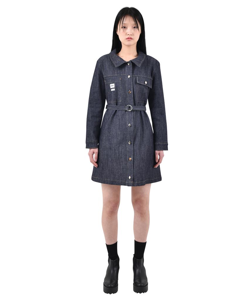 Catharsis Daily Denim Mini Dress Long Sleeve Dark Blue S M