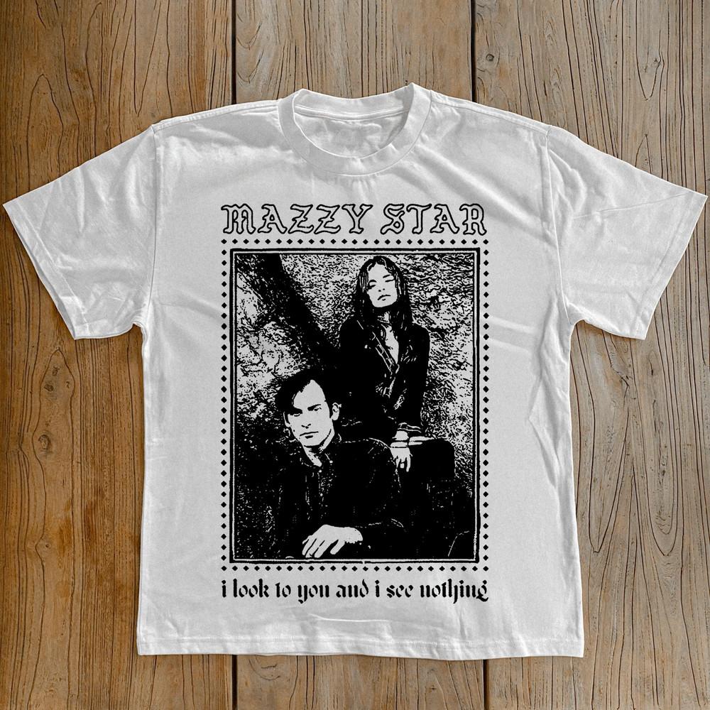 MAZZY STAR Я смотрю на тебя и ничего не вижу Белая футболка из плотного хлопка S-5XL BT534 Унисекс футболка
