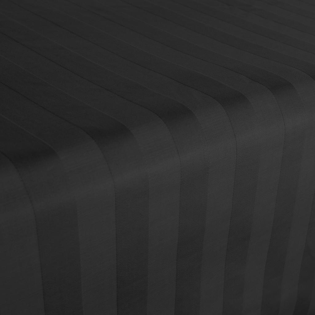 Cotton fitted sheet striped bamboo fiber 160x240 black