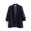 Spring and Autumn Commuter Urban Leisure Versatile Candy Women's Pleated Sleeve Blazer