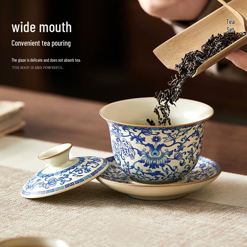 Чайный набор Gaiwan из Кильнской печи Саньцай Мингуан