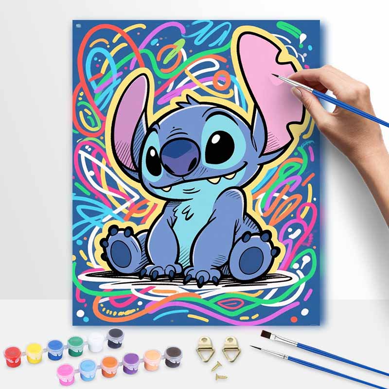 Disney Масляная живопись ручной работы DIY персонаж Стич красочное абстрактное искусство подарки украшения для дома