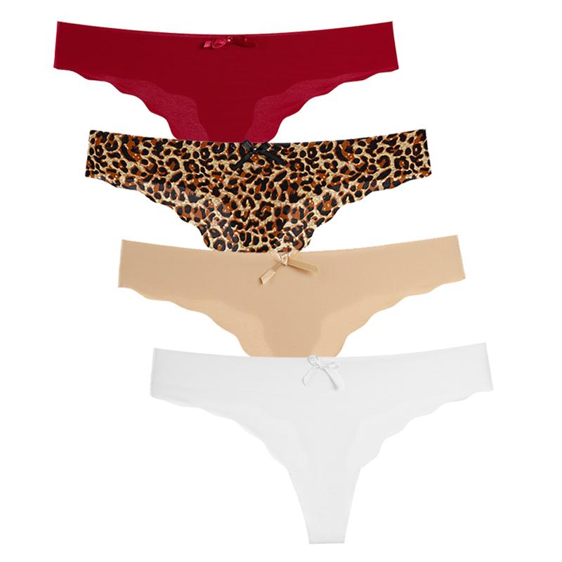 Женские стринги, сексуальное нижнее белье, женские трусики, модное бесшовное бикини, нижнее белье с Т-образной спинкой, новые женские стринги с низкой талией, 4 шт.