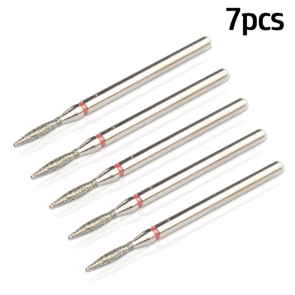 7pcs/Lot Diamond Milling Cutter for Manicure Burrs Pedicure Nail Drill Bits Accessories Nozzles for Manicure Cutters Nail Files