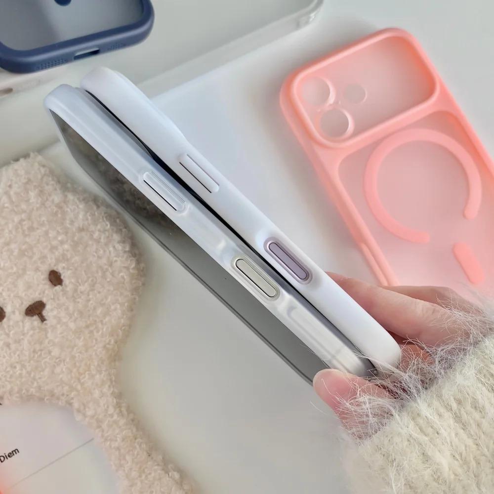 Новый роскошный матовый прозрачный магнитный чехол для телефона для iPhone 17 Pro Air 17 16 15 14 13 Pro Max Съемная крышка объектива для Magsafe