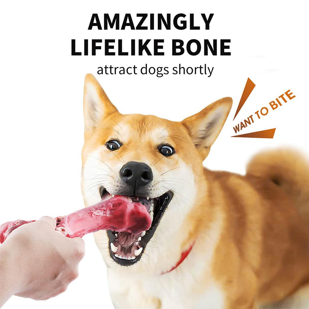 Игрушки для собак для агрессивных любителей жевать, неразрушимые игрушки для жевания со вкусом говядины для больших/средних/маленьких собак, жесткая игрушка для собак, косточки для собак из резины