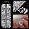 12 Grids/Box Crystal Nail Art Rhinestones Mixed Sizes Flatback Nail Stones Gems Luxury 3D DIY Charms For Nail Art Decorations