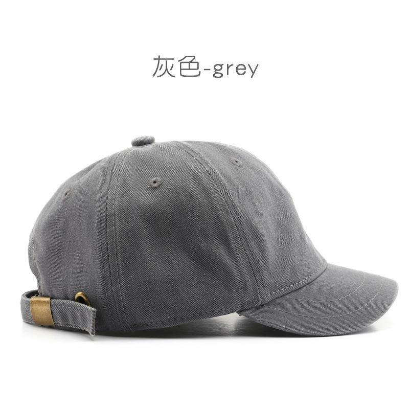 Short brim baseball hat men's solid color light board washed old retro versatile street trend soft top cap