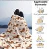 1pc Dachshund Donut Lightweight Flannel Blanket, Comfortable and Warm Blanket, for Office and Camping Sofa Bed109