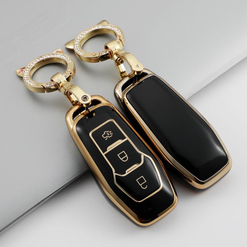 Soft TPU Car Remote Key Case Cover Holder For Ford Focus 3 4 ST Mondeo 5 MK5 Mustang F-150 Explorer Edge Fiesta Kuga MK3 4 Keychain Accessories