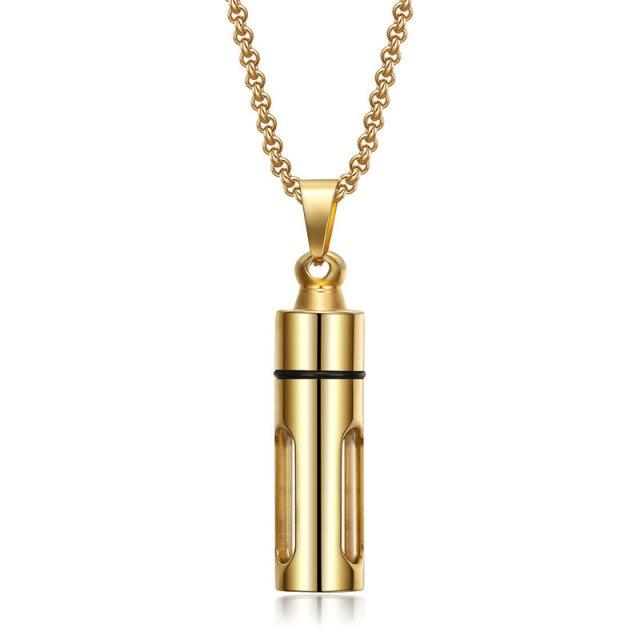 Necklace Can Open Perfume Bottle Pendant Fragrance Essential Oil Necklace Creative Men 'S