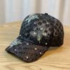 Lace Visors Cap Rhinestone Mesh Peaked Hat Fashion Flower Baseball Cap  Girls