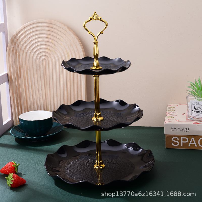 Трёхслойная тарелка для фруктов Nordic Light Luxury: Идеально подходит для гостиной, свадьбы, Рождества и десертов.